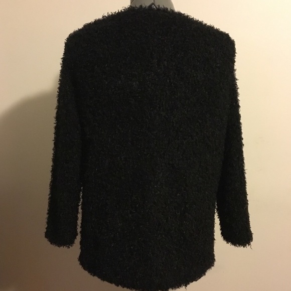 Black Teddy Furry Jacket Sweater H&M - Picture 2 of 4